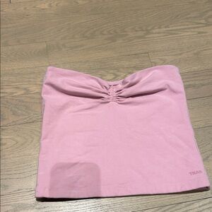 Aritzia Pink Strapless Ruched Bandeau Top